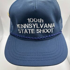 Vintage 100th Pennsylvania State Shoot snapback Cord Rope trucker hat Lapel Pin